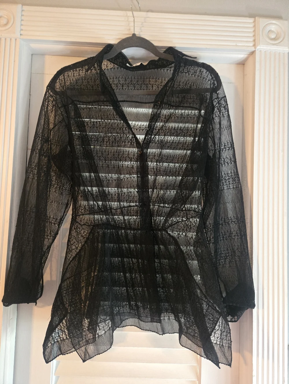Gorgeous Alaïa Paris Sheer Black Lace Peplum Blouse - Picture 3 of 3